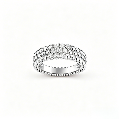 [⭐Maelin] THREE-ROW DIAMOND RING