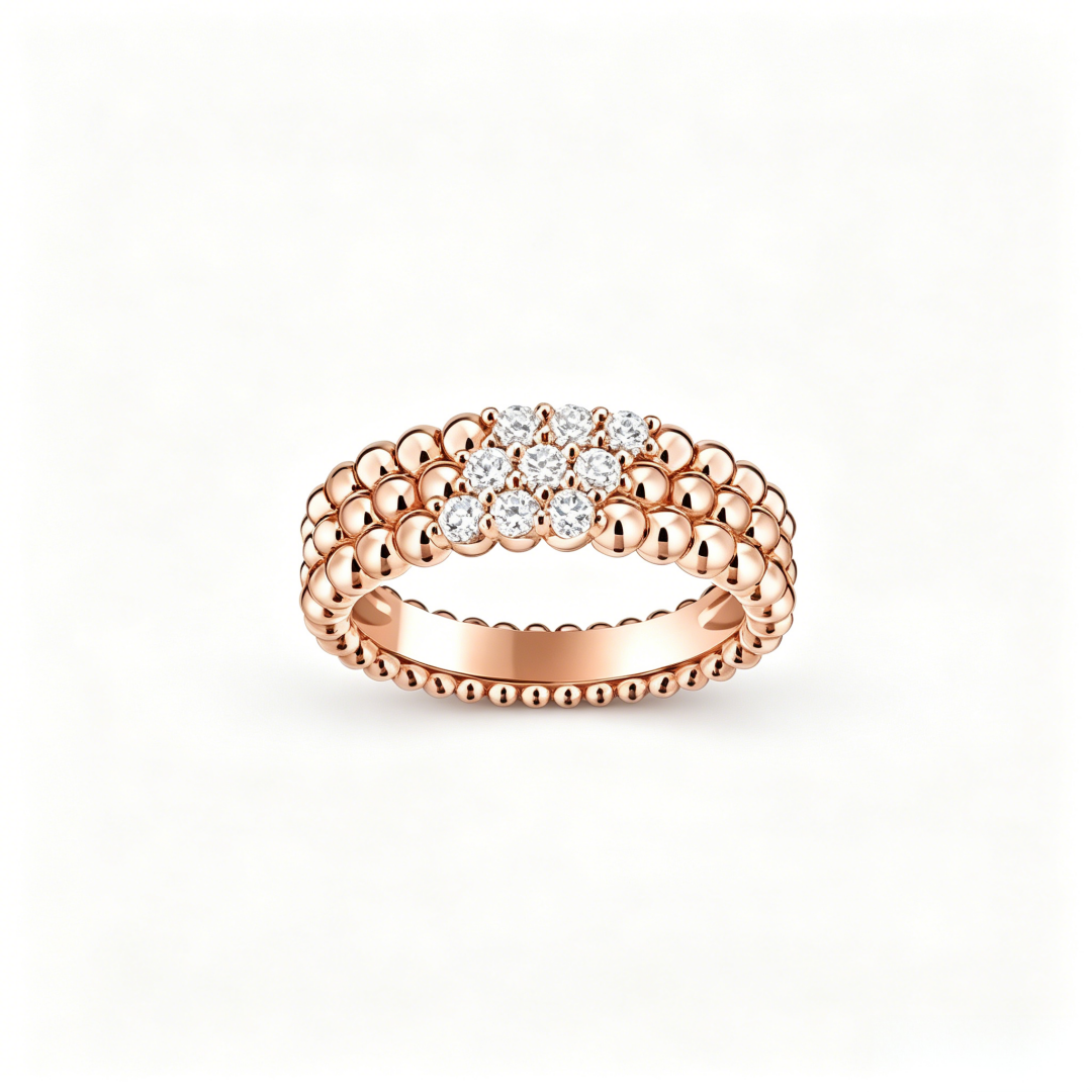 [⭐Maelin] THREE-ROW DIAMOND RING