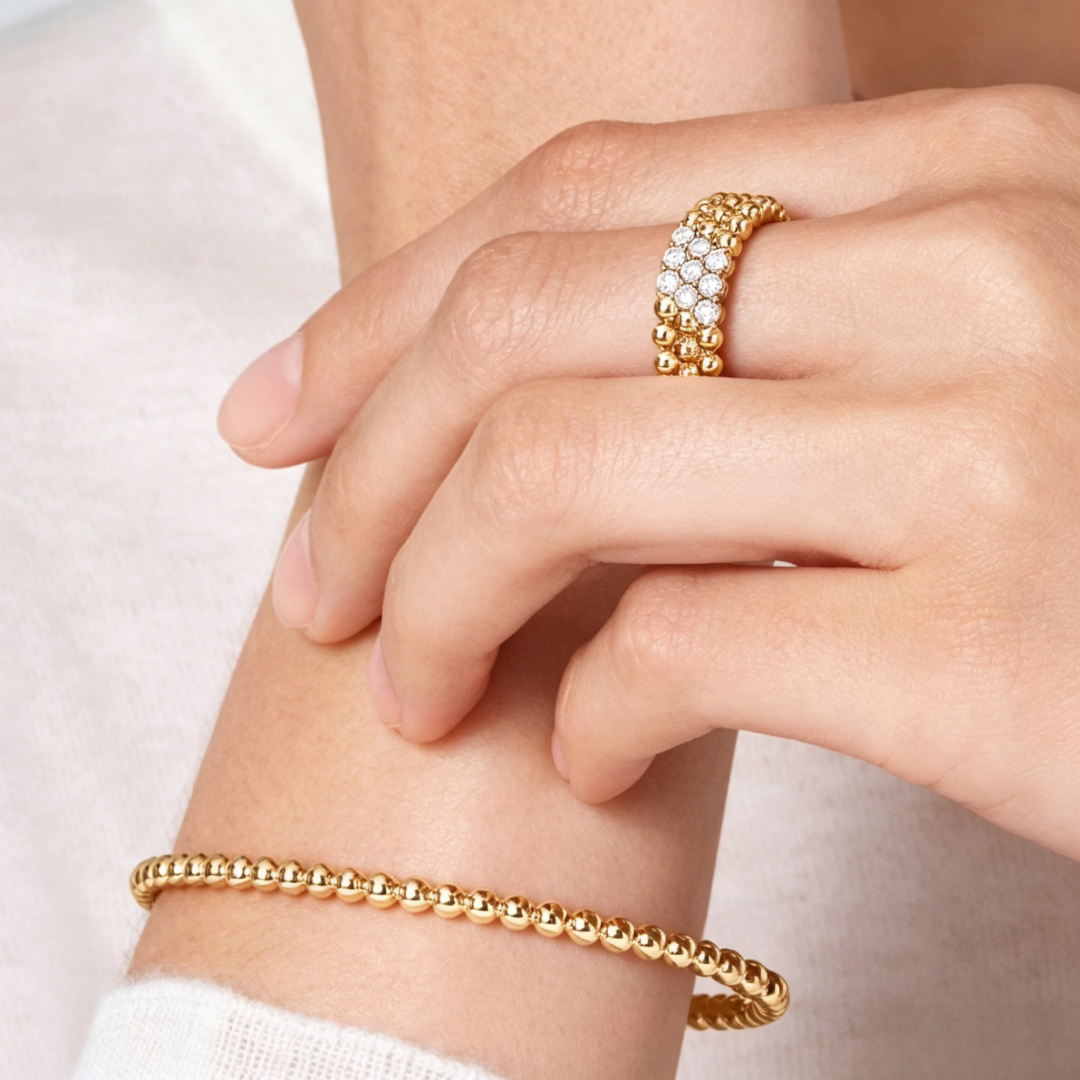 [⭐Maelin] THREE-ROW DIAMOND RING