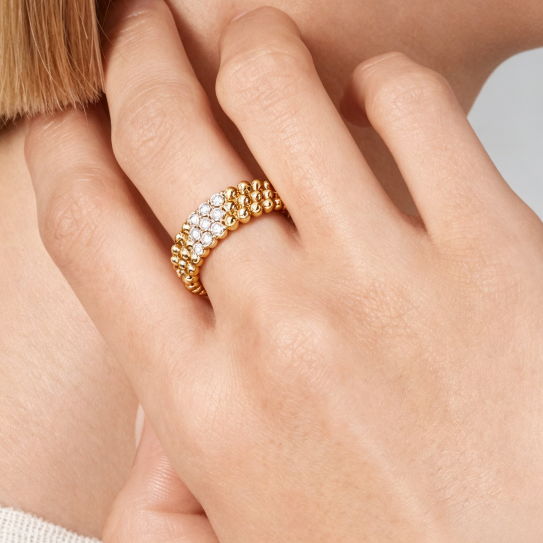 [⭐Maelin] THREE-ROW DIAMOND RING