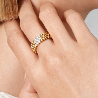 [⭐Maelin] THREE-ROW DIAMOND RING