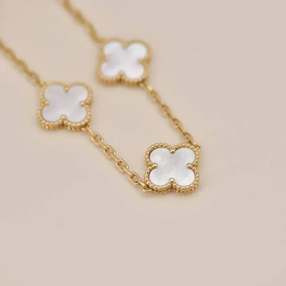 [⭐Maelin]CLOVER WHITE PEARL MOP 5 MOTIF BRACELET COLLECTION