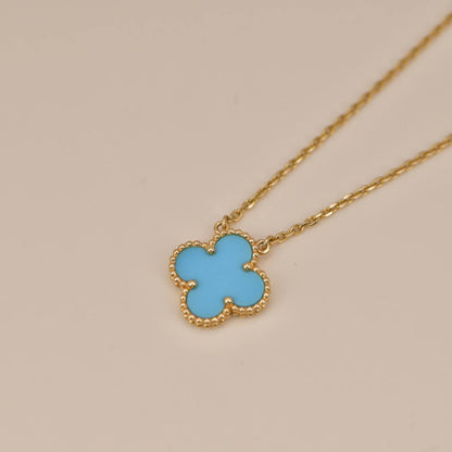 [⭐Maelin]CLOVER 15MM VINTAGE TURQUOISE NECKLACE