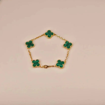[⭐Maelin] CLOVER 5 MOTIF MALACHITE BRACELET COLLECTION