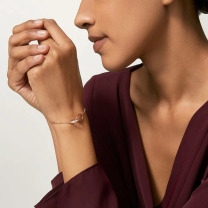 [⭐Maelin]LOVE DOUBLE RING HALF DIAMOND BRACELET