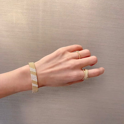 [⭐Maelin]  FIVE-ROW DIAMOND BRACELET