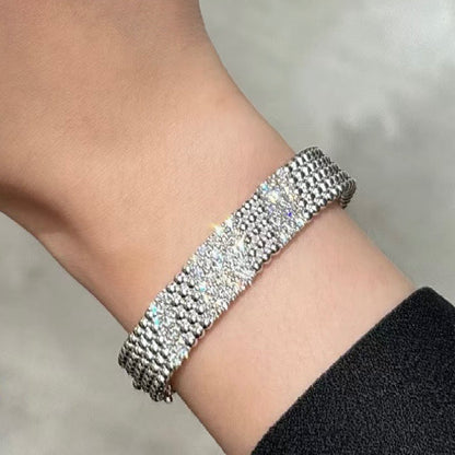 [⭐Maelin]  FIVE-ROW DIAMOND BRACELET