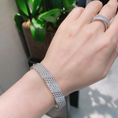 [⭐Maelin]  FIVE-ROW DIAMOND BRACELET