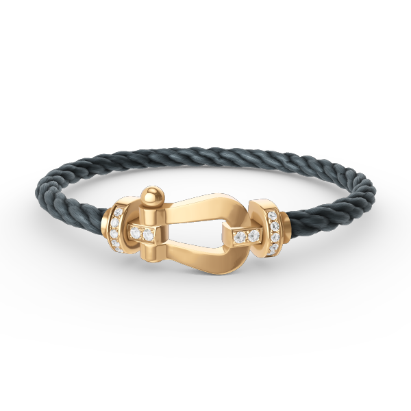 [⭐Maelin]FORCE LARGE HORSESHOE HALF DIAMOND BRACELET GOLD