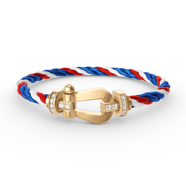[⭐Maelin]FORCE LARGE HORSESHOE HALF DIAMOND BRACELET GOLD