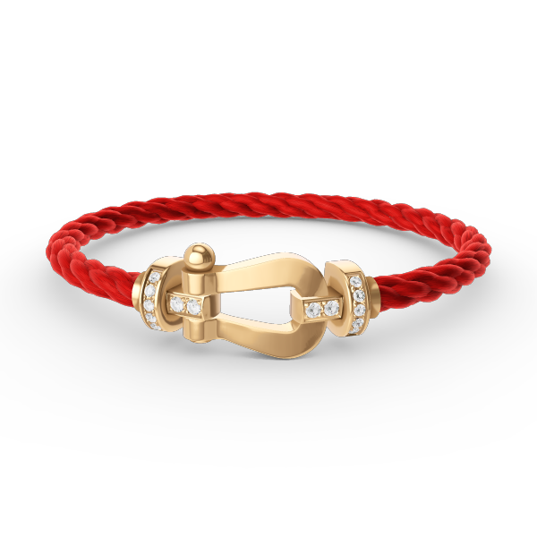 [⭐Maelin]FORCE LARGE HORSESHOE HALF DIAMOND BRACELET GOLD