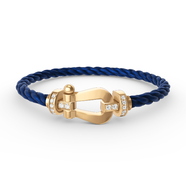 [⭐Maelin]FORCE LARGE HORSESHOE HALF DIAMOND BRACELET GOLD