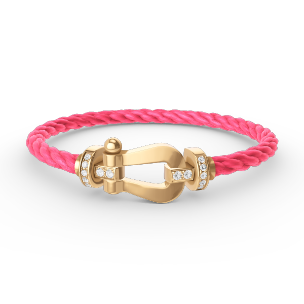 [⭐Maelin]FORCE LARGE HORSESHOE HALF DIAMOND BRACELET GOLD
