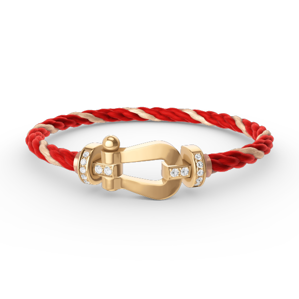 [⭐Maelin]FORCE LARGE HORSESHOE HALF DIAMOND BRACELET GOLD