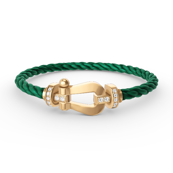[⭐Maelin]FORCE LARGE HORSESHOE HALF DIAMOND BRACELET GOLD