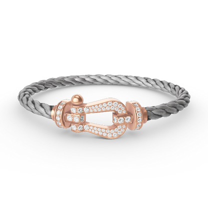 [⭐Maelin]FORCE LARGE HORSESHOE FULL DIAMOND BRACELET ROSE GOLD