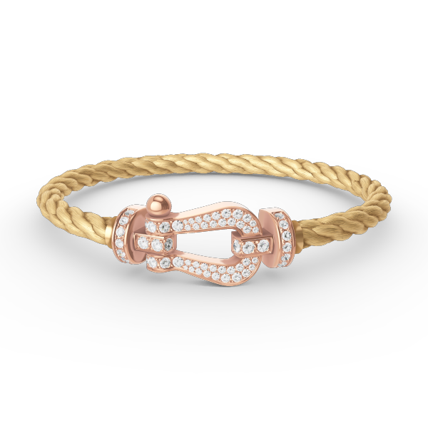 [⭐Maelin]FORCE LARGE HORSESHOE FULL DIAMOND BRACELET ROSE GOLD