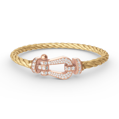 [⭐Maelin]FORCE LARGE HORSESHOE FULL DIAMOND BRACELET ROSE GOLD