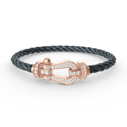 [⭐Maelin]FORCE LARGE HORSESHOE FULL DIAMOND BRACELET ROSE GOLD