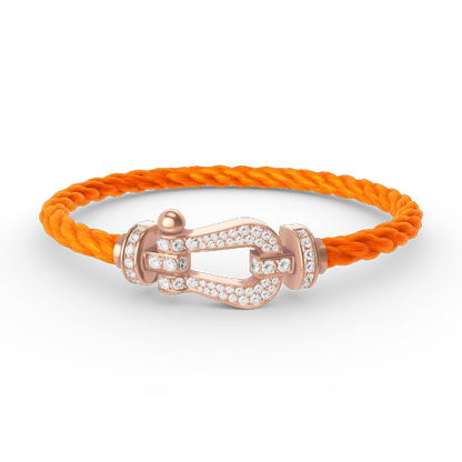 [⭐Maelin]FORCE LARGE HORSESHOE FULL DIAMOND BRACELET ROSE GOLD