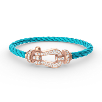 [⭐Maelin]FORCE LARGE HORSESHOE FULL DIAMOND BRACELET ROSE GOLD