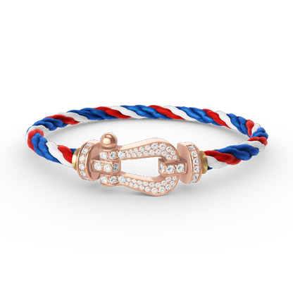 [⭐Maelin]FORCE LARGE HORSESHOE FULL DIAMOND BRACELET ROSE GOLD