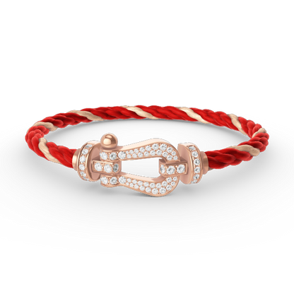 [⭐Maelin]FORCE LARGE HORSESHOE FULL DIAMOND BRACELET ROSE GOLD