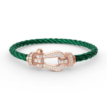 [⭐Maelin]FORCE LARGE HORSESHOE FULL DIAMOND BRACELET ROSE GOLD