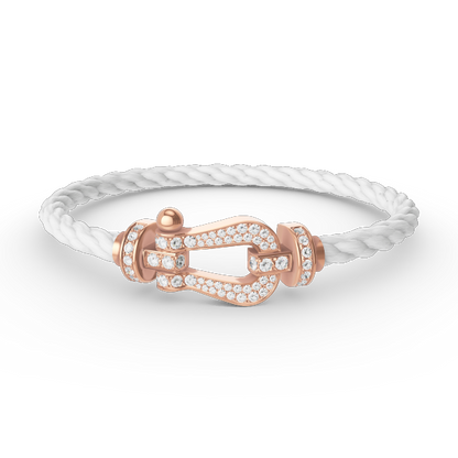 [⭐Maelin]FORCE LARGE HORSESHOE FULL DIAMOND BRACELET ROSE GOLD