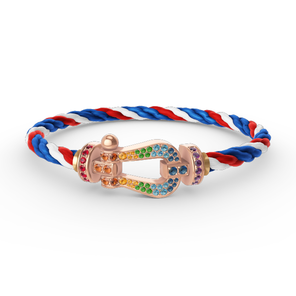 [⭐Maelin]FORCE LARGE HORSESHOE  COLORED DIAMOND BRACELET ROSE GOLD