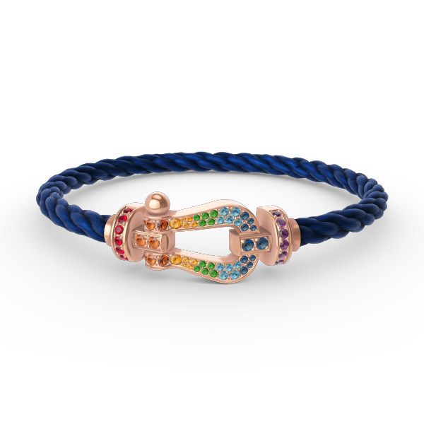 [⭐Maelin]FORCE LARGE HORSESHOE  COLORED DIAMOND BRACELET ROSE GOLD