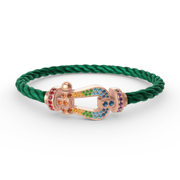 [⭐Maelin]FORCE LARGE HORSESHOE  COLORED DIAMOND BRACELET ROSE GOLD