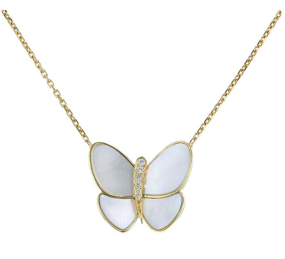 [⭐Maelin]BUTTERFLY GOLD MOP DIAMOND NECKLACE