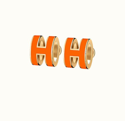 [⭐Maelin]MINI POP H EARRINGS ORANGE