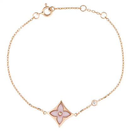 [⭐Maelin]STAR 1 DIAMOND PINK GOLD BRACELET