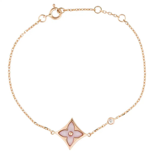 [⭐Maelin]STAR 1 DIAMOND PINK GOLD BRACELET