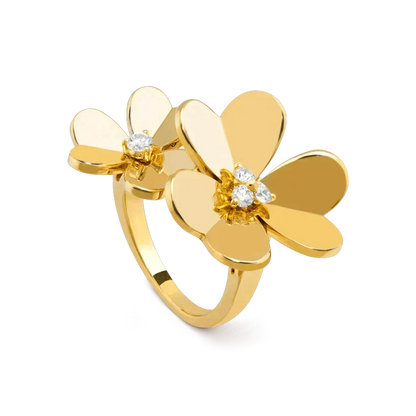 [⭐Maelin]CLOVER COMOS GOLD DIAMOND RING