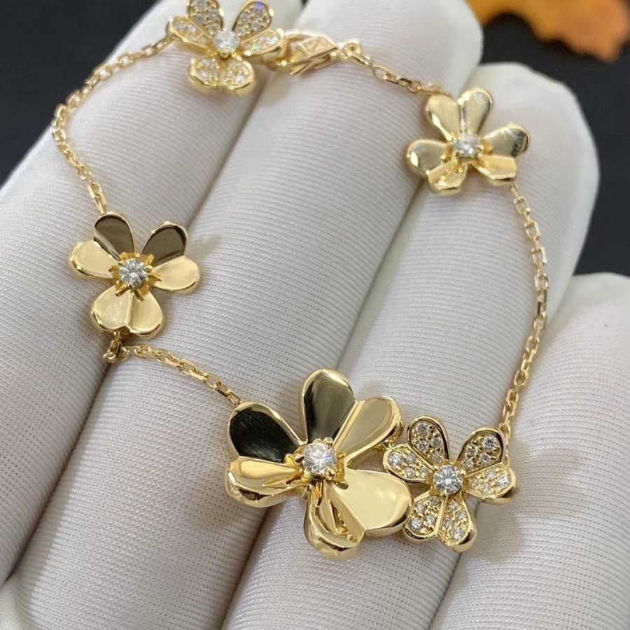[⭐Maelin]FRIVOLE GOLD 5 FLOWERS BRACELET