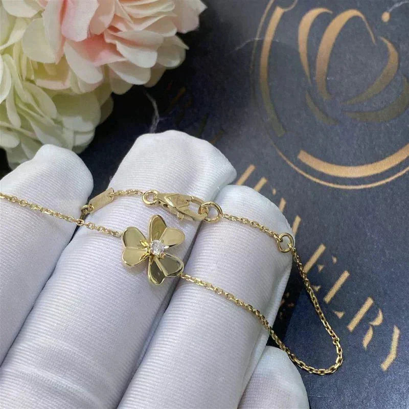 [⭐Maelin]FRIVOLE GOLD FLOWER PINK MALACHITE BRACELET