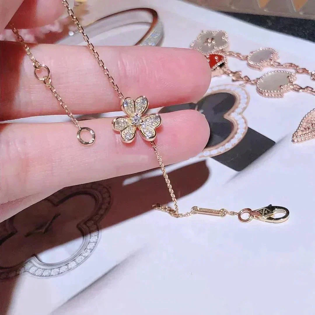 [⭐Maelin]FRIVOLE GOLD FLOWER DIAMOND BRACELET