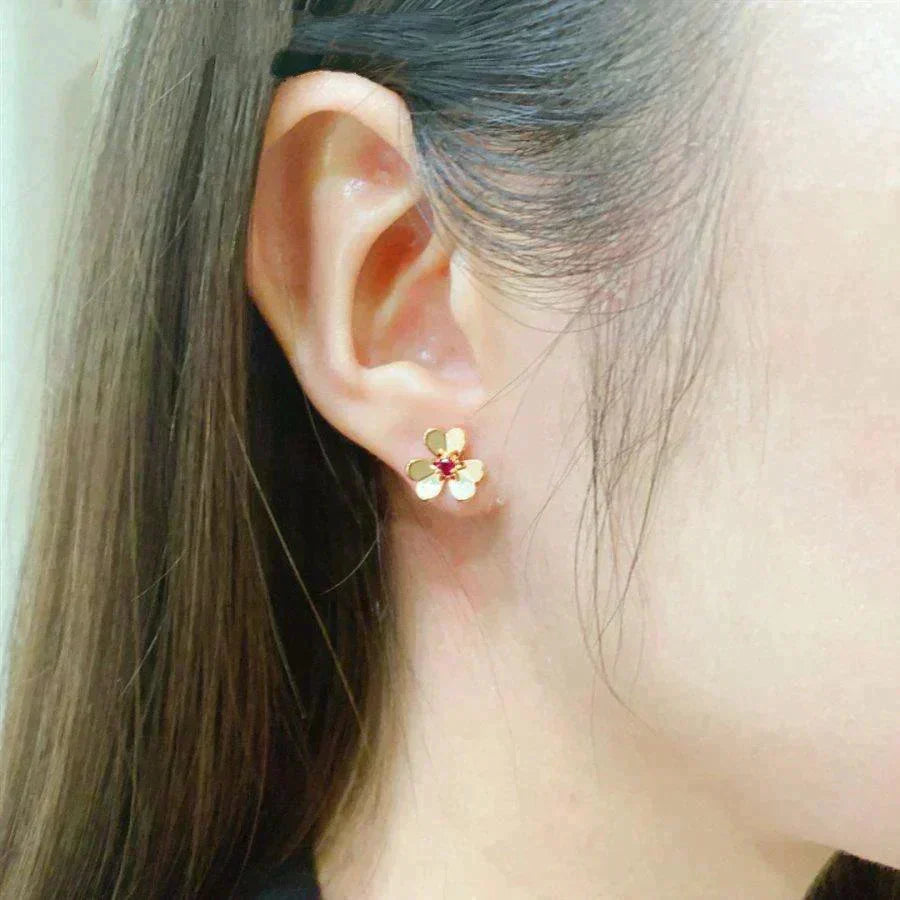 [⭐Maelin]FRIVOLE  FLOWER PINK EARRINGS