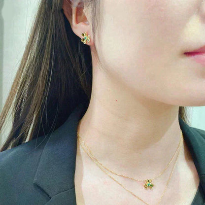 [⭐Maelin]FRIVOLE  FLOWER MALACHITE EARRINGS
