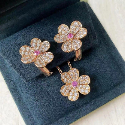 [⭐Maelin]FRIVOLE ROSE GOLD FLOWER DIAMOND NECKLACE