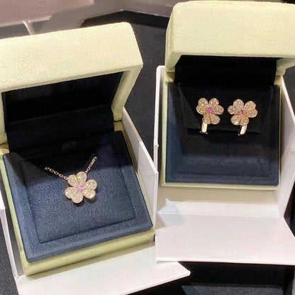 [⭐Maelin]FRIVOLE ROSE GOLD FLOWER DIAMOND NECKLACE