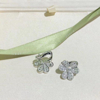 [⭐Maelin]FRIVOLE SILVER FLOWER DIAMOND EARRINGS