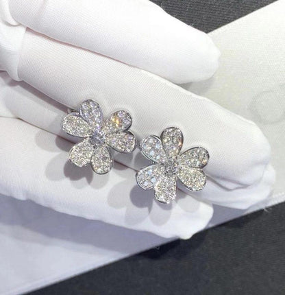 [⭐Maelin]FRIVOLE SILVER FLOWER DIAMOND EARRINGS