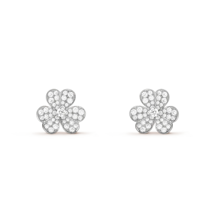 [⭐Maelin]FRIVOLE SILVER FLOWER DIAMOND EARRINGS