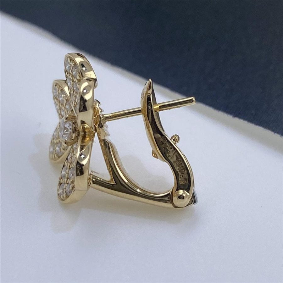 [⭐Maelin]FRIVOLE GOLD FLOWER DIAMOND EARRINGS