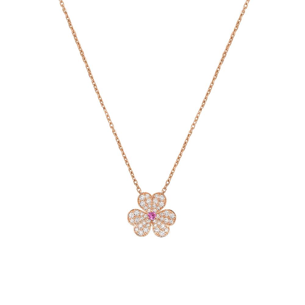 [⭐Maelin]FRIVOLE ROSE GOLD FLOWER DIAMOND NECKLACE