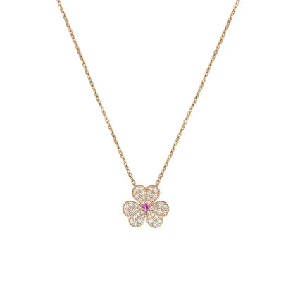 [⭐Maelin]FRIVOLE ROSE GOLD FLOWER DIAMOND NECKLACE